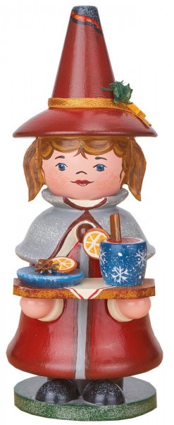 German Incense Smoker Gnome - Mulled Wine, 14 cm, Hubrig Volkskunst GmbH Zschorlau/ Erzgebirge