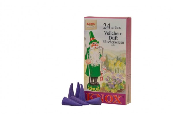 Incense candles - Violet fragrance, 24 pieces by KNOX