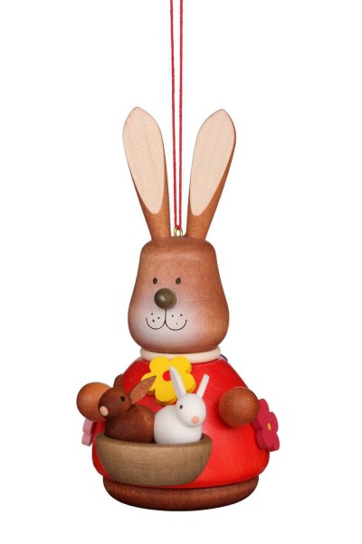 easter bunny with babys, 9,8 cm, Christian Ulbricht GmbH &amp; Co KG Seiffen/ Erzgebirge