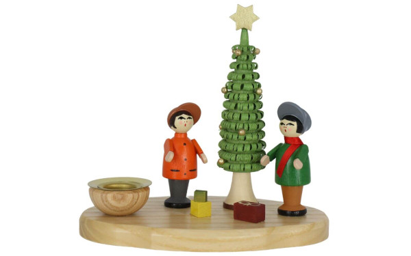 Candle holder Bescherung, colored, 11 cm by Knuth Neuber