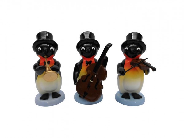 Miniatur Pinguin - Orchester, 3 - teilig, farbig von SEIFFEN.COM