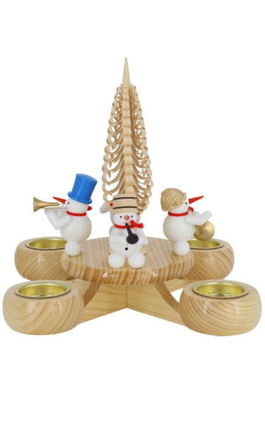 Advent candlestick for tea lights with snowmen, 23 cm by Ralf Zenker_1