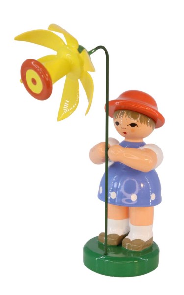 Flower girl Sindy with yellow flower, 9 cm by Figurenland Uhlig GmbH