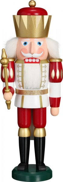 Nutcracker King, white-red by Seiffener Volkskunst eG