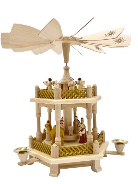 Christmas pyramid Nativity of Christ, 2 – storey, 33 cm by Richard Glässer