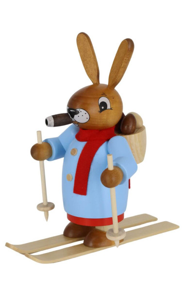 Smoking man Easter bunny on skis, 18 cm by Müller Kleinkunst_3