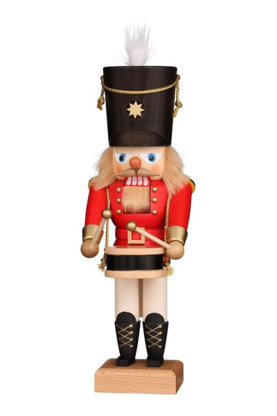 German Christmas Nutcracker drummer, red, 28,5 cm, Christian Ulbricht GmbH & Co KG Seiffen/ Erzgebirge