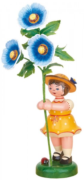 Flower child girl with mallow, 24 cm by Hubrig Volkskunst
