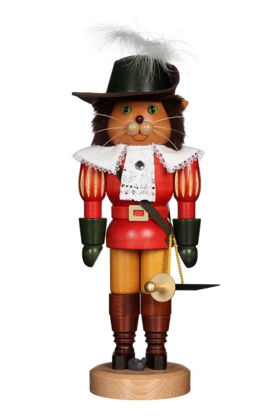 German Christmas Nutcracker Gestiefelter Kater, glaze, 37 cm, Christian Ulbricht GmbH & Co KG Seiffen/ Erzgebirge