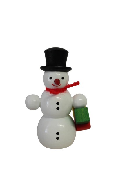 Miniature snowman with parcels, 6 cm by SEIFFEN.COM