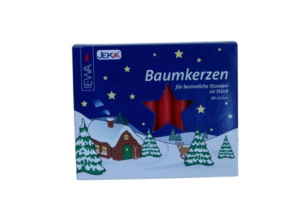 EWA tree candles 20 pieces, red by Ebersbacher Kerzenfabrik