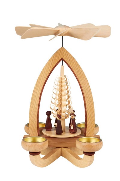 Christmas pyramid with currende for tea lights, 28 cm by Heinz Lorenz_pic1