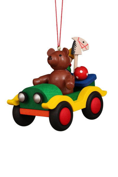 Christmas tree decoration Teddy in a car by Christian Ulbricht