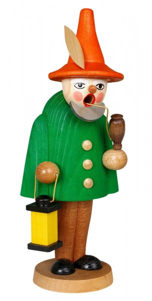 Smoking man gnome, green, 19 cm by Jan Stephani