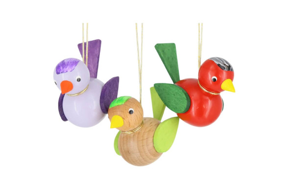 German Spring Figurin birds, 3 - pieces, colored_1