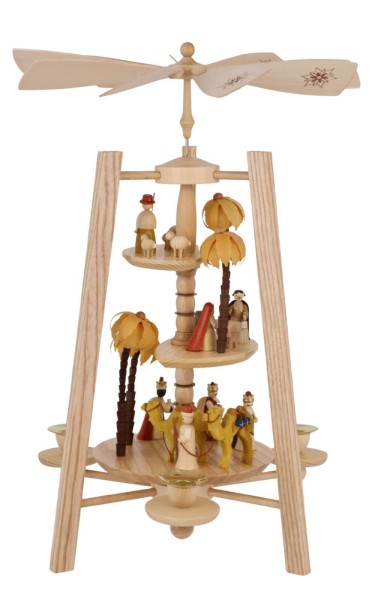 Christmas pyramid Nativity, 3 - tiered, natural, 40 cm by Richard Glässer_2