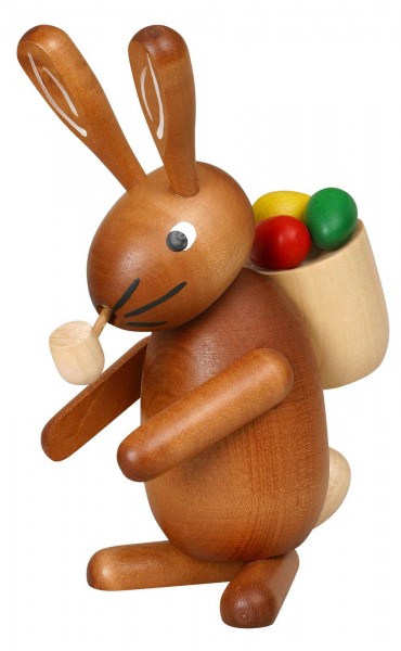Easter Bunny, 18 cm, smoking in brown by Jan Stephani