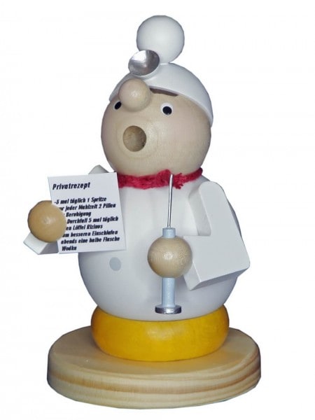 Smoking manikin Doctor Lucas with syringe, 11 cm by Ralf Zenker
