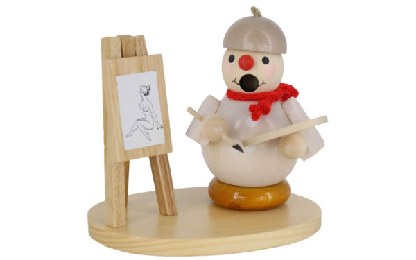 Smoking man artist with easel, 8 cm by Ralf Zenker