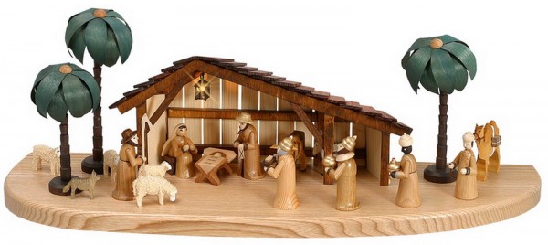 Christmas crib with stable, 18 - parts by Theo Lorenz