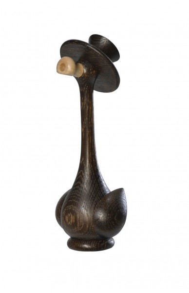 KWO Räuchermännchen Ente Gustav aus Eichenholz im Farbton - Mooreiche, 17 cm