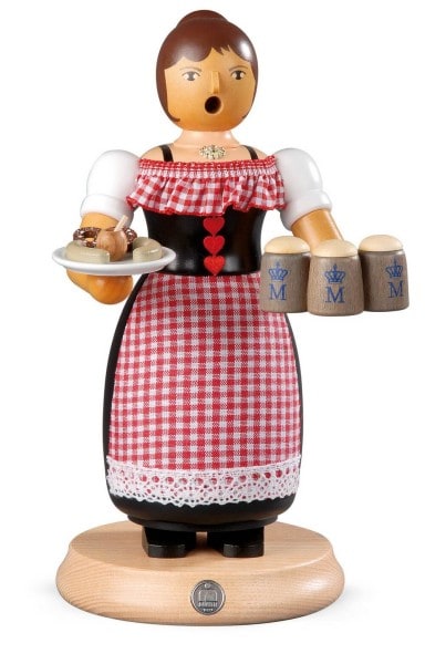 Smoking man Oktoberfest waitress by Müller Kleinkunst